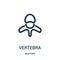 vertebra icon vector from anatomy collection. Thin line vertebra outline icon vector illustration. Linear symbol for use on web