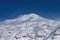 The vertex of Mount Elbrus. Mountain range.