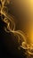 Vertical abstract golden background with golden smoke. Minimalist style