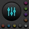Vertical adjustment dark push buttons with color icons