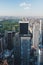 Vertical aerial shot of buildings and Central Park in New York City