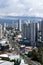 Vertical aerial shot of the tall buildings of Panama, Latin America