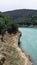 Vertical aerial view of the Noguera Ribagorzana river, Spain