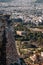 Vertical aerial view of the skyline of Athens, Greece