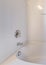 Vertical Alcove tub-shower combo kit with wall mounted shower head and faucet