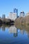 Vertical of Atlanta, Georgia city center and reflections