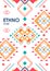 Vertical background with geometric ethnic ornament. ethno abstract poster template with place for text