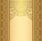 Vertical background with gold filigree frame border oriental gold with lace ornaments