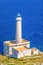 Vertical background of lighthouse overlooking the sea in Italy