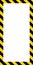 Vertical banner frame, diagonal yellow and black stripes