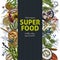 Vertical banner with full color realistic superfood