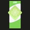 Vertical Banner of lime square slice. Space for