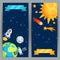 Vertical banners with solar system and planets