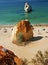 Vertical beach view in the Algarve area of Portugal