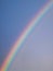 Vertical beautiful shot of rainbow on blue sky