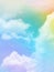 Vertical beauty sweet pastel orange green colorful with fluffy clouds on sky. multi color rainbow image. abstract fantasy growing