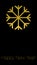 Vertical black background with golden snowflake at the top