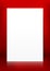 Vertical Blank White Vector Paper Panel on Red Background Template