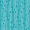 Vertical broken up white grunge lines in random design. Seamless linear geometric vector pattern on aqua blue background