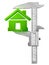 Vertical caliper measures house symbol