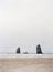 Vertical calm seascape with big rocks