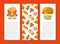 Vertical Card with Fast Food with Hot Dog and Pizza Vector Template