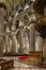 Vertical of Center Nave columns and tile floor inside interior Duomo di Milano
