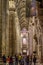 Vertical of Center Nave columns and tile floor inside interior Duomo di Milano