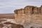 Vertical cliffs of eroded limestone at Castle Rock