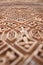 Vertical close-up picture of detail of Islamic, Moorish, tile work at Alhambra, Granada, Spain. Great background texture. travel