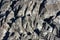 Vertical close-up view of glacier moraine from Annapurna Base Camp, Himalayas