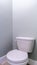 Vertical Closed toilet and cistern in a small lavatory