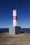 Vertical closeup of the breakwall in Petoskey, at the bay on a sunny day