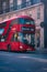 Vertical closeup of public transportation in London, United Kingdom