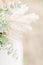 Vertical closeup shot of a bridal bouquet of pampas grass