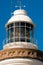 Vertical closeup shot of the top of the Cape Byron Lighthouse in Byron, Australia