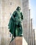 Vertical closeup view of the popular Icelandic landmark, the statue of the Leif Eriksson