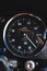 Vertical closeup of a vintage Alfa Romeo Spider 1970 speedometer in miles per hour
