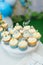 Vertical clsoeup shot of cute small party cupcakes