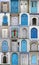 Vertical collage of doors in Tunesia