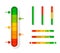 Vertical color level indicator. Progress bar template. Vector infographic illustration slider element measurement