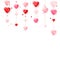 Vertical colorful heart garlands. Valentines Day romantic background. Vector