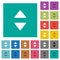 Vertical control arrows square flat multi colored icons