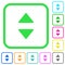 Vertical control arrows vivid colored flat icons