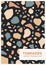 Vertical cover with terrazzo pattern and place for text. Template design with abstract background, scattered organic