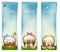Vertical Easter holiday banners. Vector