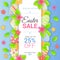 Vertical Easter sale banner with eggs, lives and flowers. Ppring season promotion, discount flayer, special offer