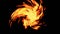 Vertical fire swirl flame vortex orange spin black