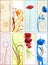 Vertical floral bookmarks or banners