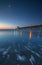 Vertical Folly Beach Fishing Pier Blue Hour